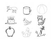 English Worksheet: Categorizing Objects Starting with A,B,C