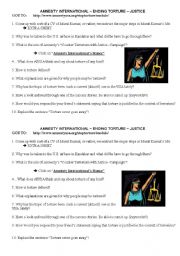 English Worksheet: Amnesty International - Internet Project