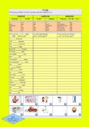 English Worksheet: TO BE *** Positive, Negative and Questions*** 