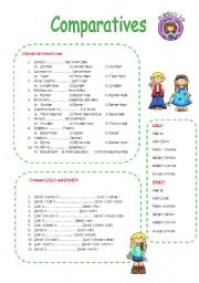 English Worksheet: Comparatives