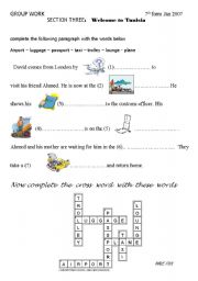 English Worksheet: 7th form section three