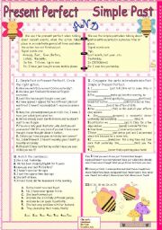 English Worksheet: Present perfect and Simple Past.