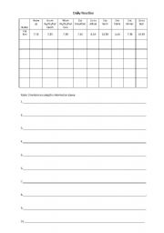 English Worksheet: Daily Routine Grid for Listening Speaking Writing