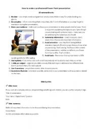 English Worksheet: How to ptepare a professional Power Point presentation
