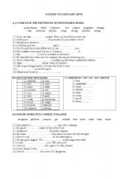 English Worksheet: VOCABULARY QUIZ