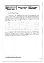 English Worksheet: Third end-of-term exam 1st Forms 