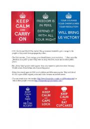 English Worksheet: Keep calm and carry on