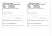English worksheet: REVIEW 7 8TH GRADE, TO BE PAST, WAS, WERE
