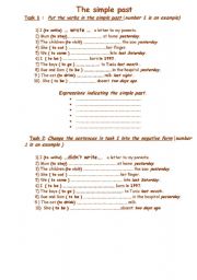 English Worksheet: The simple past 2/2