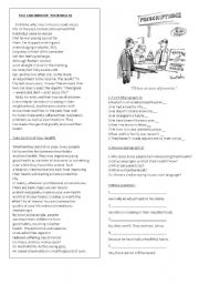 English Worksheet: reading comprehension -- improve health