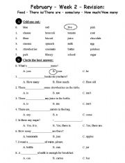 English Worksheet: There is/There are - How much/How many - some/any