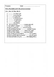 English worksheet: Pronoun