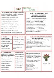 English Worksheet: relative clauses