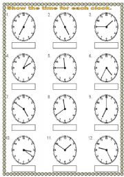English Worksheet: time