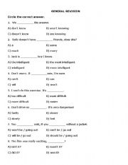 English worksheet: general revision