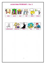 English Worksheet: ACTION VERBS PICTIONARY - Page 3 of 3
