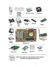 English Worksheet: Basic Computer Parts and Functions