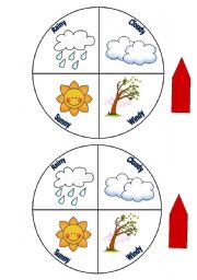 English Worksheet: Weather Wheel for Young Learners