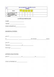 English worksheet: SALLY SCHOOL DAY LISTENING ACTIVITY