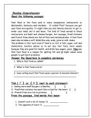 English Worksheet: Reading Comprehension