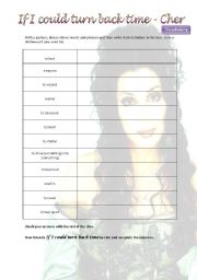 Song Lyrics to If I could turn back time by Cher with exercises