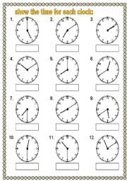 English Worksheet: time