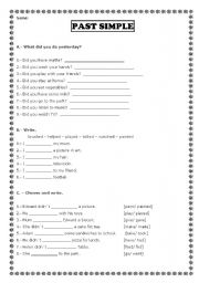 English Worksheet: Past simple