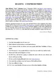 English Worksheet: Reading - Ozzy Osbourne