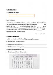 English Worksheet:  STORY PAST SIMPLE