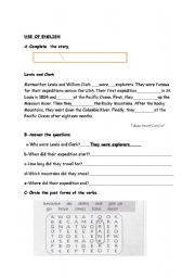 English worksheet:  STORY PAST SIMPLE