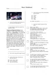 English Worksheet: Katy Perry - Firework music worksheet