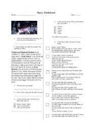 Katy Perry - Firework music worksheet