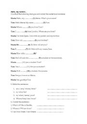 English Worksheet: Introduce your self