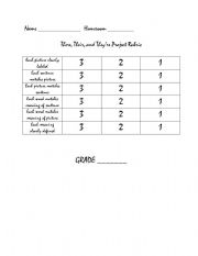 English Worksheet: There, Their, and They´re Rubric