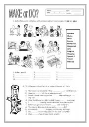 English Worksheet: Make or Do?