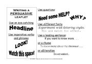 English Worksheet: Persuasive leaflet