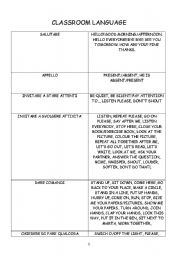 English Worksheet: Classroom Language