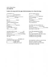 English Worksheet: Maria Mena: Just Hold Me