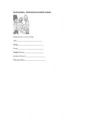 English Worksheet: Family members