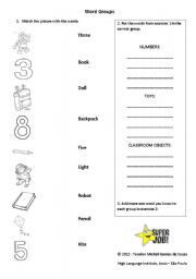 English worksheet: Word Groups