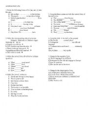English Worksheet: exercises-verb to be 
