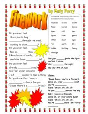 English Worksheet: Firework by Katy Perry