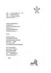 English worksheet: a song for present tense
