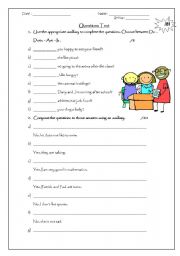 English Worksheet: How to make up questions