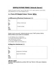 English Worksheet: SIMPLE FUTURE TENSE and BE GOING TO - Turkish explanation