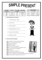 English Worksheet: SIMPLE PRESENT