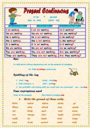 English Worksheet: Present Continuous 