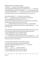 Black Eyed Peas Can You Meet Me Half Way Song Worksheet