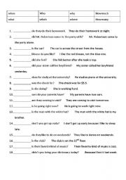 English Worksheet: Wh-questions