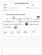 English worksheet: Writing for level one